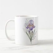 Elégante Mug d'aquarelle Iris Bloom (Gauche)