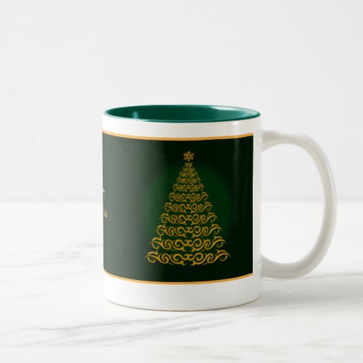 Élégante Mug d'arbre de Noël vert (Droit)