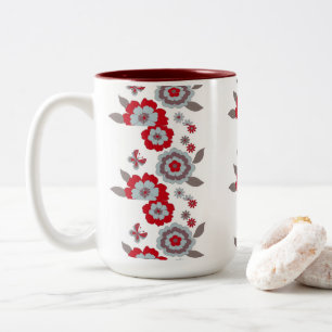 Élégante Mug de café à fleurs moderneChic