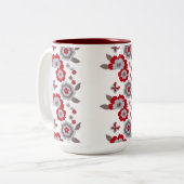 Élégante Mug de café à fleurs moderneChic (Devant gauche)