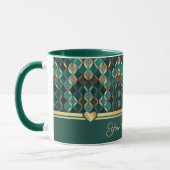 Élégante Mug de café en or turquoise (Gauche)