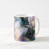 Élégante Mug de café noir floral (Devant droit)