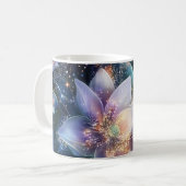 Élégante Mug de café noir floral (Devant gauche)