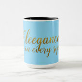 Elégante Mug de calligraphie bleu et or - Inspecte (Centre)