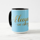 Elégante Mug de calligraphie bleu et or - Inspecte (Devant gauche)