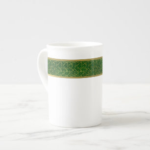 Élégante Mug de Chine d'os vert et or