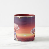 Elégante Mug de coucher de soleil Abstrait avec Pé (Centre)