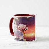 Elégante Mug de coucher de soleil Abstrait avec Pé (Devant gauche)