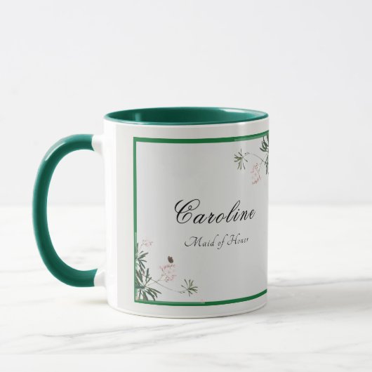 Élégante Mug de la servante en fleurs rose (Gauche)
