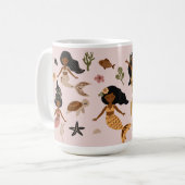 Élégante Mug de sirène afro-américaine (Devant gauche)