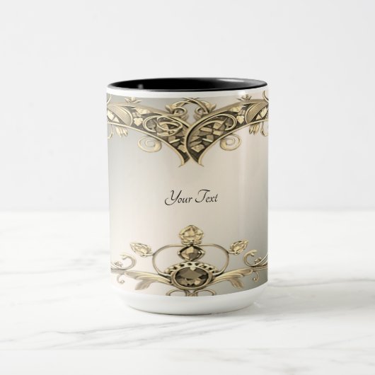 Élégante Mug décorative or moderne (Centre)