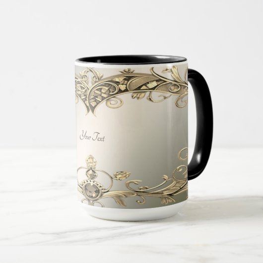 Élégante Mug décorative or moderne (Devant droit)