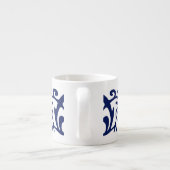 Elégante Mug d'Espresso Bleu et Blanc Marine (Dos)