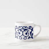 Elégante Mug d'Espresso Bleu et Blanc Marine (Droite)