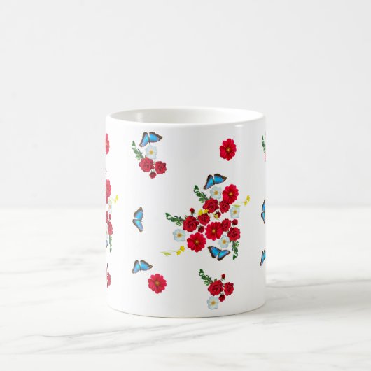 "Élégante Mug d'impression de rose rouge" (Centre)