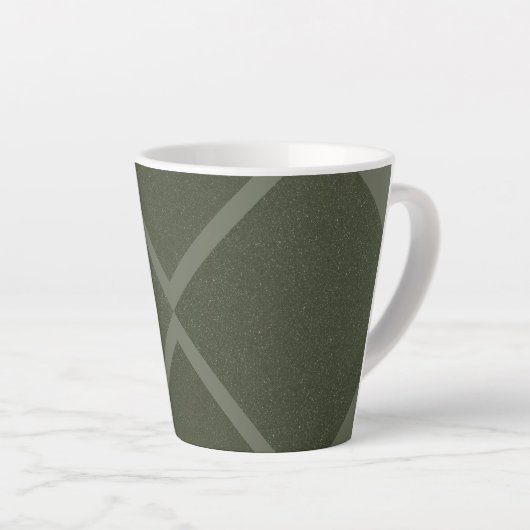 Élégante Mug en latte croisée en vert de mousse fo (Angle droit)