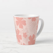 Élégante Mug en latte florale rose et melon (Angle droit)