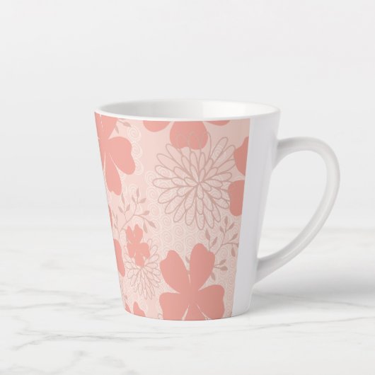 Élégante Mug en latte florale rose et melon (Droite)