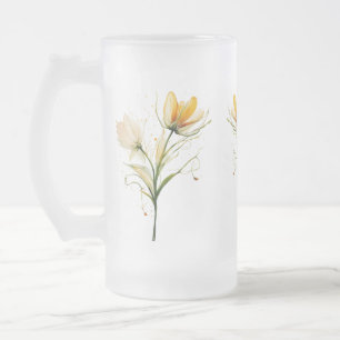 Élégante Mug en verre dépoli - Bouquet floral desi