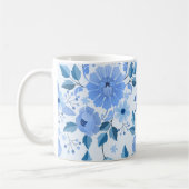 Élégante Mug Floral Bleu (Gauche)