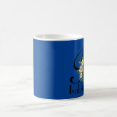 Élégante Mug florale initiale bleu (Centre)