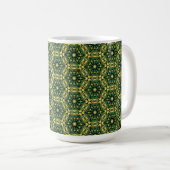 Élégante Mug géométrique en or foncé vert foncé (Devant droit)