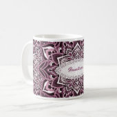 Élégante Mug Mandala Rose (Devant gauche)