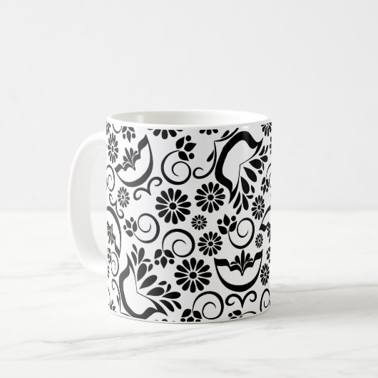 Elégante Mug noir et blanc (Devant gauche)