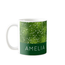Élégante Mug personnalisée de Noël vert