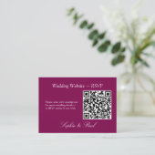 Elegante Mulberry QR Code website RSVP kaart (Staand voorkant)