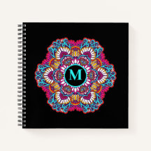 Elegante multi-kleur mandala bloeien monogram