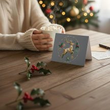 Elegante multikleur rendier Kerstgroet auto