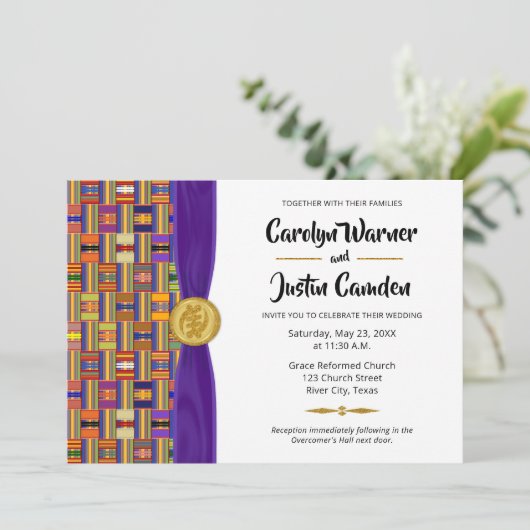 Elegante Multikleurige Afrikaanse Kente Stof K45 B Kaart (Staand voorkant)