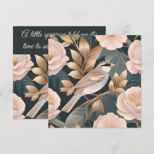 Elegante Mus Stoffig Roze en Gouden Bloemen