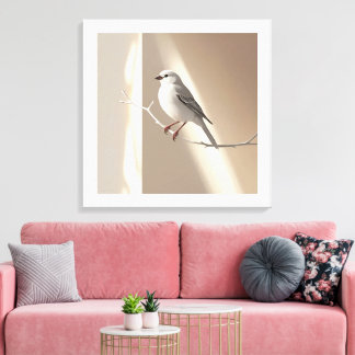 Elegante Mussen Vogel Muur Kunst Print - Minimalis