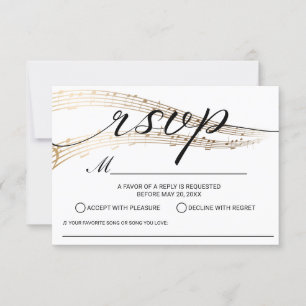 Elegante muziek huwelijkslied verzoek RSVP Kaartje