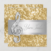 Elegante muziek Treble Clef uitnodiging (Voorkant / Achterkant)