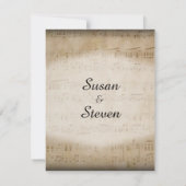Elegante muziek trouwkaart kaart (Achterkant)