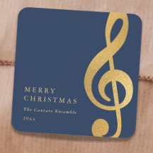 Elegante Muziekgouden Sleutel Merry Christmas