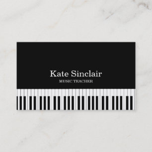 Elegante Muziekleraar Pianotoetsen Muzikaal Visitekaartje