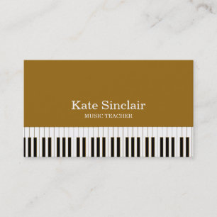 Elegante Muziekleraar Pianotoetsen Muzikaal Visitekaartje