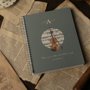 Elegante muziekliefhebber Inspirerend quote Notitieboek