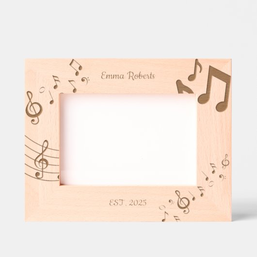 Elegante muzieknoot naam aandenken lijst gegraveerde lijstjes (Voorkant)