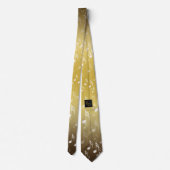 Elegante muzieknoten op een gouden achtergrond stropdas (Achterkant)