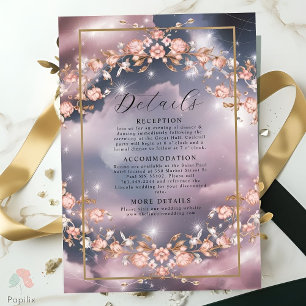 Elegante Mystic Floral Garden bruiloft Informatiekaartje