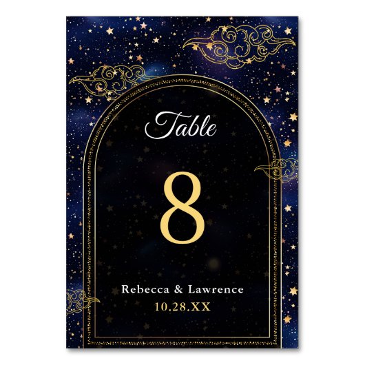 Elegante mystieke hemelse bruiloft kaart (Voorkant)