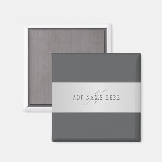 Elegante naam en monogram belettering (of andere t magneet (Voorkant / Achterkant)