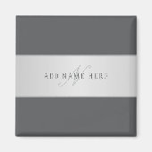 Elegante naam en monogram belettering (of andere t magneet (Voorkant)