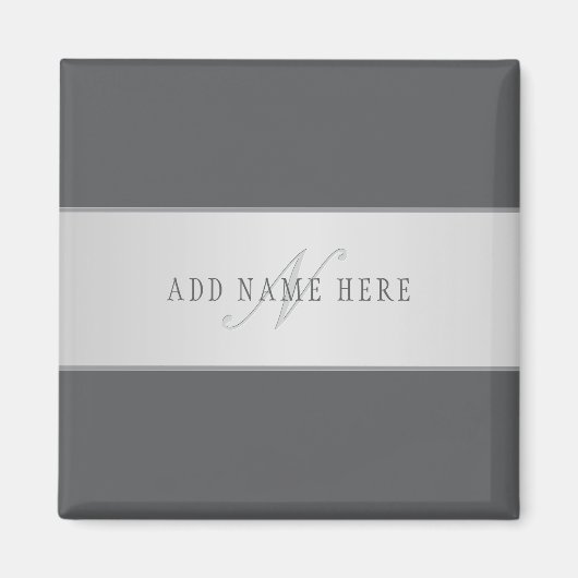 Elegante naam en monogram belettering (of andere t magneet (Voorkant)