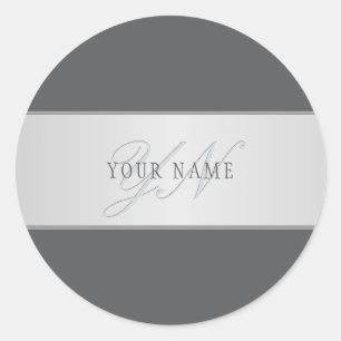 Elegante naam en monogram belettering (of andere t ronde sticker